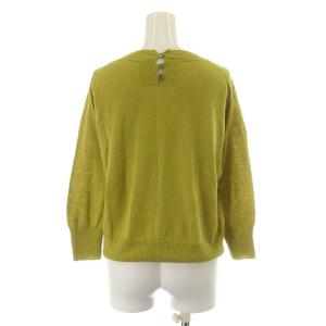 MARGARET HOWELL 20SS ニット カットソー 長袖 薄手 麻 リネン 2 M ライトグリーン 578-0163609