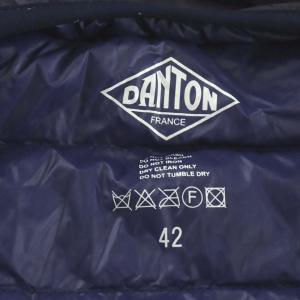 DANTON インナーダウン ダウンジャケット ノーカラー キルティング ナイロン 42 L 紺 ネイビー 15A-KW-002 JD-8646