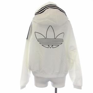 adidas Originals アディカラー クラシックス ウインドブレーカー パーカー ジャケット ジップアップ ロゴ刺繍 ナイロン S 白 ホワイト 黒