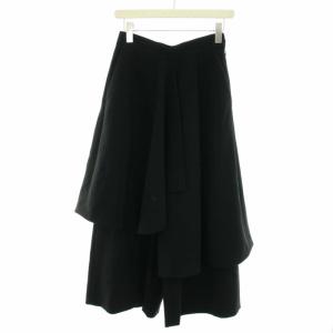 18AW ワイドパンツ 変形 ジップアップ 36 S 黒 ブラック