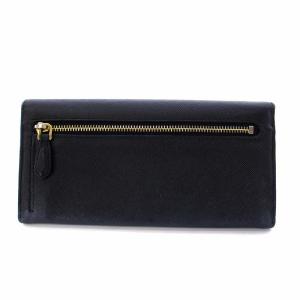 PRADA 長財布 二つ折り サフィアーノレザー リボン パスケース付き 黒 ブラック 1MH132