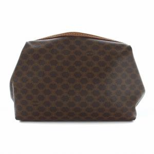 CELINE マルチポーチ 化粧ポーチ マカダム柄 PVC 茶色 ブラウン ベージュ OH