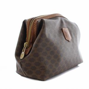 CELINE マルチポーチ 化粧ポーチ マカダム柄 PVC 茶色 ブラウン ベージュ OH