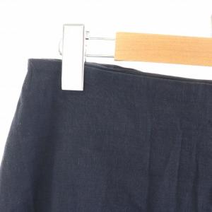 Theory ECO Crunch Wash Nella フレアスカート ロング マキシ 麻 リネン 2 M 紺 ネイビー 01-0207300-892-702