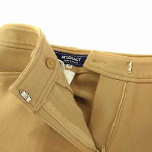 M'S GRACY 19SS 裾リボンセンタープレスパンツ クロップドパンツ ジップフライ 36 S 茶 ブラウン