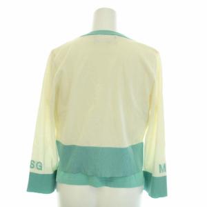M'S GRACY 19SS アンサンブルニット カーディガン 長袖 ニット セーター 半袖 38 M スパンコール 白 ホワイト 緑 グリーン