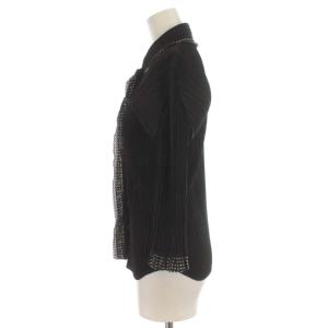 PLEATS PLEASE ISSEY MIYAKE イッセイミヤケ ブラウス ドット 切替 PP43-JJ672 七分袖 3 黒