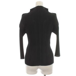 PLEATS PLEASE ISSEY MIYAKE イッセイミヤケ ブラウス ドットリボン ブラック