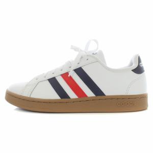 グランドコート GrandCourt スニーカー シューズ ローカット レザー US9 27cm 白 ホワイト 紺 ネイビー