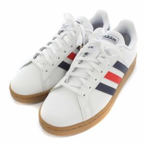 adidas グランドコート GrandCourt スニーカー シューズ ローカット レザー US9 27cm 白 ホワイト 紺 ネイビー