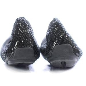 COLE HAAN JENNI GORE BAL 2 バレエシューズ フラット レザー パイソン 型押し 7 24cm 黒 ブラック