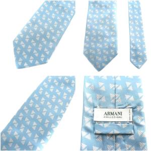 ARMANI COLLEZIONI ネクタイ 4本セット まとめ売り 総柄 ライトグリーン ベージュ 水色 ライトブルー
