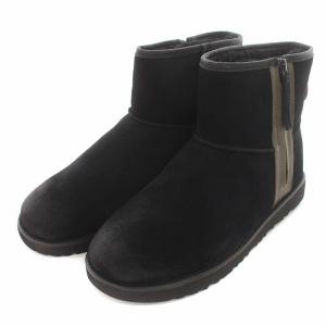 UGG australia FOR MEN CLASSIC MINI ZIP WATERPROOF ムートンブーツ ショート US9 27cm 黒 ブラック