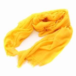 ストール マフラー シルク混 黄色 イエロー