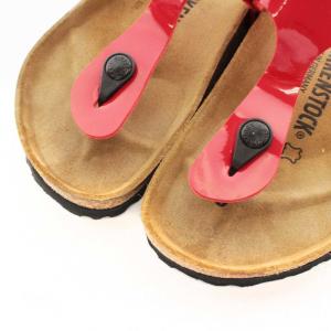 BIRKENSTOCK ギゼ Gizeh BS サンダル エナメル ストラップ 36 23.0cm 赤 レッド