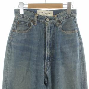 Shinzone デニムパンツ ジーンズ ハイウエスト USED加工 36 M インディゴ