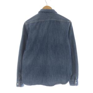 STUSSY デニムワークシャツ ダンガリー カジュアル 裏地チェック M インディゴ