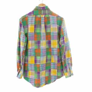 RALPH LAUREN RL WORKSHIRT ワークシャツ ボタンダウン パッチワーク 長袖 チェック M マルチカラー