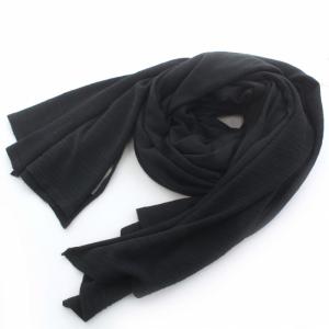 ストール マフラー 絹 シルク 黒 ブラック
