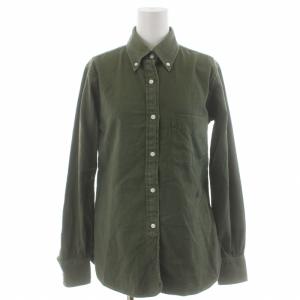 シャツ ボタンダウン ミリタリーシャツ 長袖 02 M カーキ