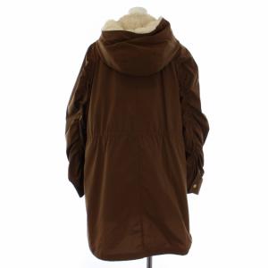 EPOCA ライナー付モッズコート フード ロング ジップアップ 38 S 茶 ブラウン
