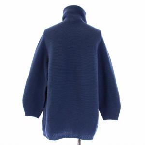 Max Mara タートルネックニット セーター 長袖 カシミヤ混 S 青 ブルー