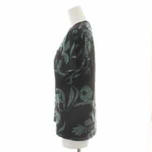 AMI Alexandre Mattiussi カットソー Tシャツ 半袖 花柄 S 黒 ブラック 緑 グリーン