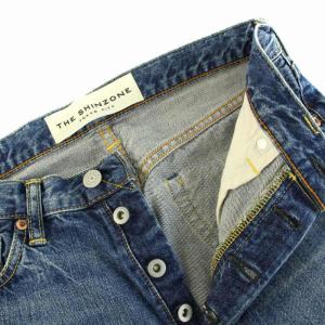 Shinzone デニムパンツ ジーンズ ボタンフライ ストレート 34 S 青 ブルー