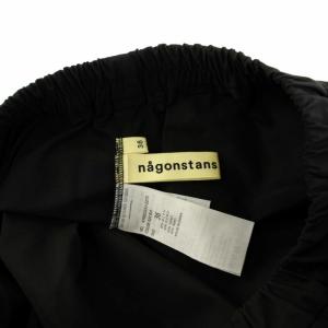 nagonstans 21SS 6/4クロスポケットワイドパンツ イージーパンツ ナイロン 36 S 黒 ブラック