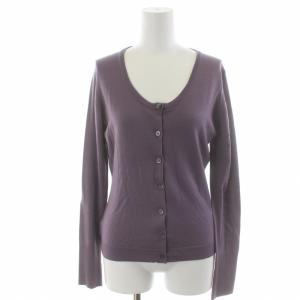 ジョンスメドレー JOHN SMEDLEY カーディガン ニット ウール 長袖 2 M ダークパープル