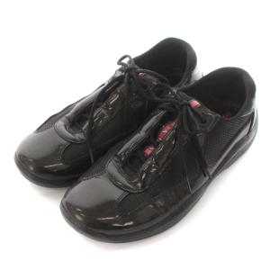 PRADA SPORT スニーカー エナメル 切替 ランニング ウォーキング シューズ 37 ブラック