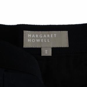 MARGARET HOWELL フレアスカート ひざ丈 ドット柄 2 M 黒 ブラック 578-6132014