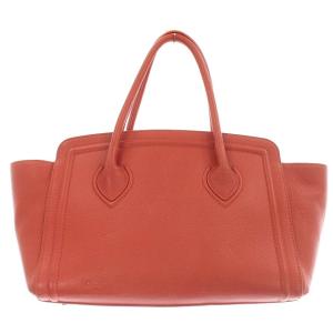 FURLA トートバッグ レザー ハンドバッグ オレンジ テラコッタ