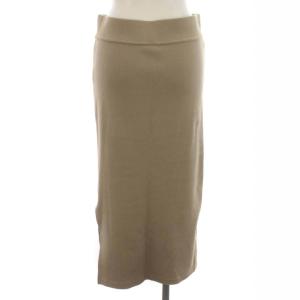 Deuxieme Classe 19SS リブニットタイトスカート ロング スリット M ベージュ