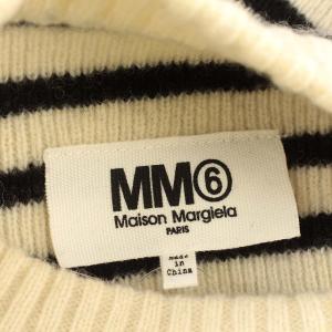 MM6 Maison Margiela 16AW ニット ボーダー セーター ウール 長袖 S オフホワイト 黒