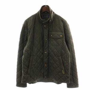 キルティングジャケット 中綿ジャケット ブルゾン スタンドカラー ジップアップ M カーキ