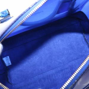 FURLA キャンディバッグ ハンドバッグ ショルダーバッグ 2Way ビニール クロコ型押しレザー クリア 青 ブルー