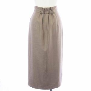 ANAYI 21SS リネンライクツイルタックスカート タイトスカート ロング 34 XS 茶 ブラウン 102117-11-720-85-340