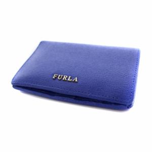 FURLA ミニウォレット 財布 二つ折り レザー 青 ブルー