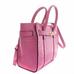 Mulberry MINI ZIPPED BAYSWATER ハンド ショルダーバッグ 2WAY 型押し