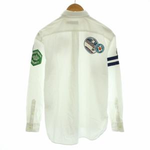 POLO RALPH LAUREN シャツ スタンダードカラー 長袖 ワッペン M 白 ホワイト 紺 ネイビー 赤 レッド