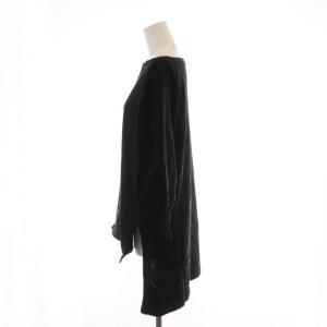 AMERICANA カットソー シャツ 長袖 ボートネック スリット 黒 ブラック