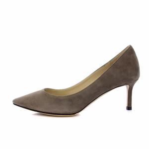 JIMMY CHOO ポインテッドトゥ パンプス ピンヒール スエード 34 21cm グレージュ