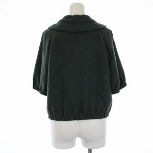 ARMANI COLLEZIONI オーバーカラージャケット 半袖 ウール イタリア製 40 M 緑 グリーン