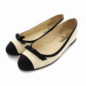 バレエシューズ フラット パンプス ココマーク リボン 37 ホワイト 09P1 A G26365