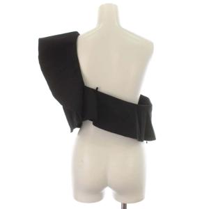 ISABEL MARANT 変形 カットソー ワンショルダー フリル フレンチスリーブ ノースリーブ ショート丈 44 L 黒 ブラック