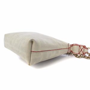 FENDI ハンドバッグ アクセサリーポーチ ズッカ柄 チェーン ベージュ