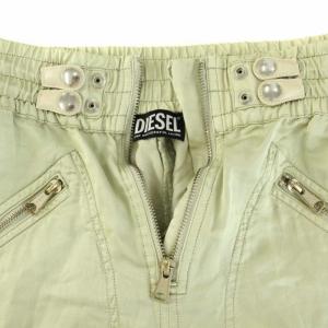 DIESEL ピーアキュバ P-AUCUBA サテンパンツ イージーパンツ ジョガーパンツ ジップフライ 麻混 リネン混 S 薄緑 ライトグリーン