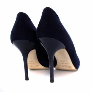 JIMMY CHOO ポインテッドトゥパンプス スエード ピンヒール ハイヒール 36.5 23.5cm 紺 ネイビー