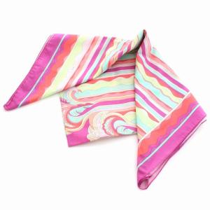 プッチ柄 スカーフ コットン ピンク マルチカラー